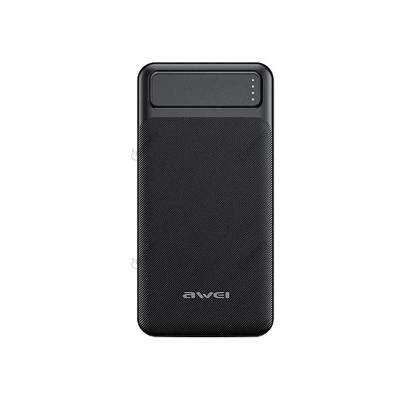 Picture of Awei P6K 20000mAh Fast Charging Dual USB Port Powerbank Micro USB and Type C Input Power Bank Black(Black)