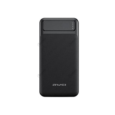 Picture of Awei P6K 20000mAh Fast Charging Dual USB Port Powerbank Micro USB and Type C Input Power Bank Black(Black)