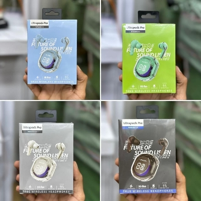 Picture of Ultrapods Pro True Wireless Earbuds with Display Transparent Design, Bluetooth 5.3
