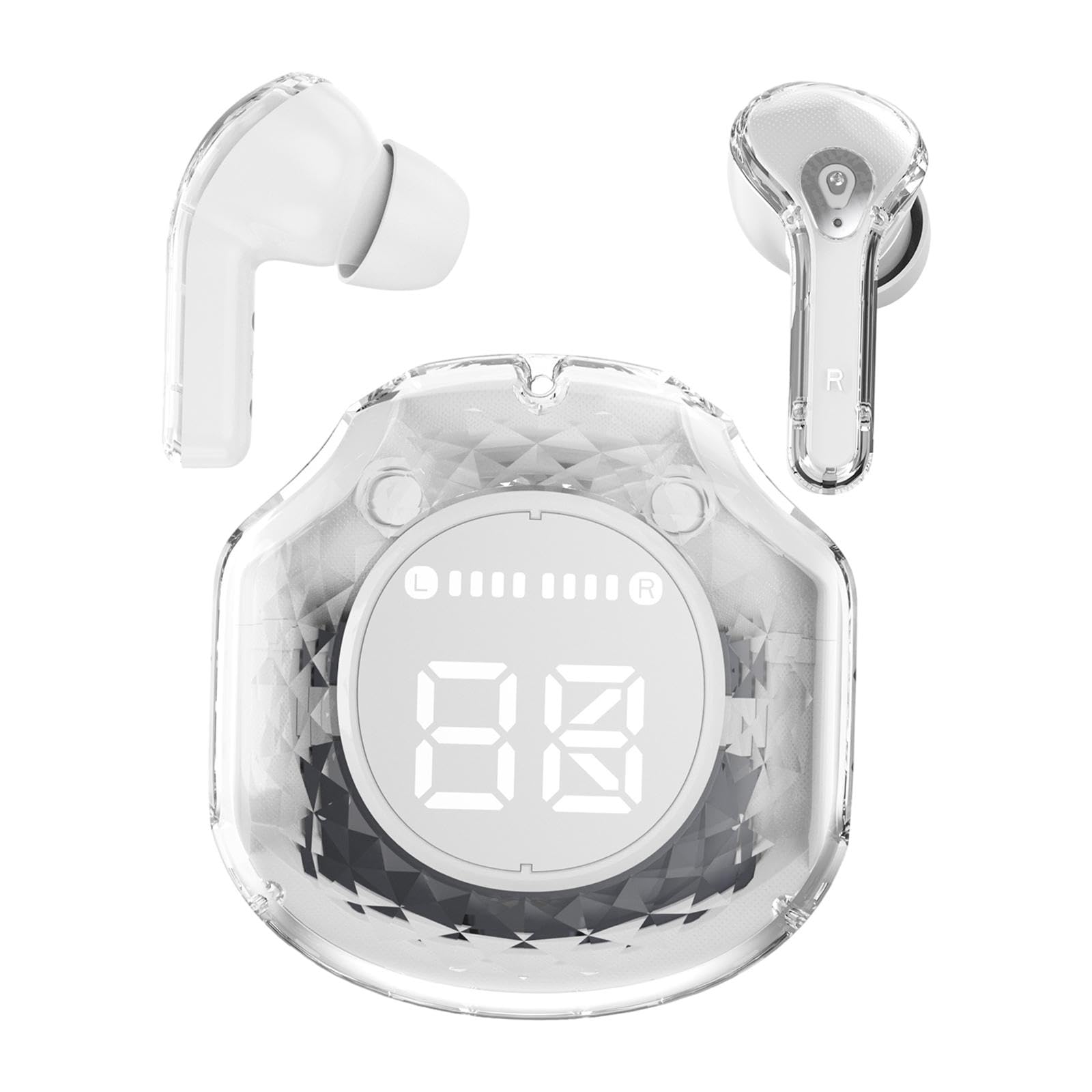 Picture of Ultrapods Pro True Wireless Earbuds with Display Transparent Design, Bluetooth 5.3
