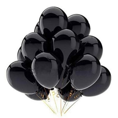 Picture of Black Balloon - 15 Pieces (Premium Quality)