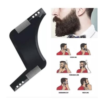 Picture of Beard Styling Shaping Template Comb Barber Tool Symmetry Trimming Shaper Stencil Beard Hair Brush Stencil Salon Styling Tools