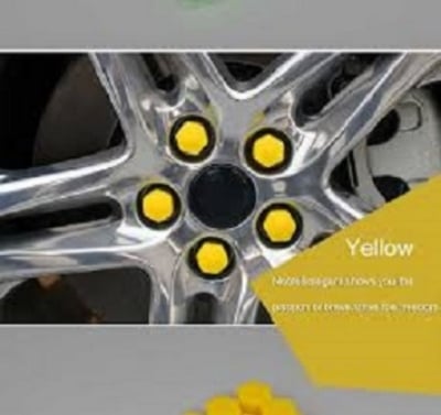 Picture of Car Wheel Nut Cover Yellow Color