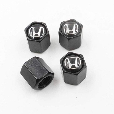 Picture of Air Caps Cover with Keychain for Honda - Black, 4 Pieces