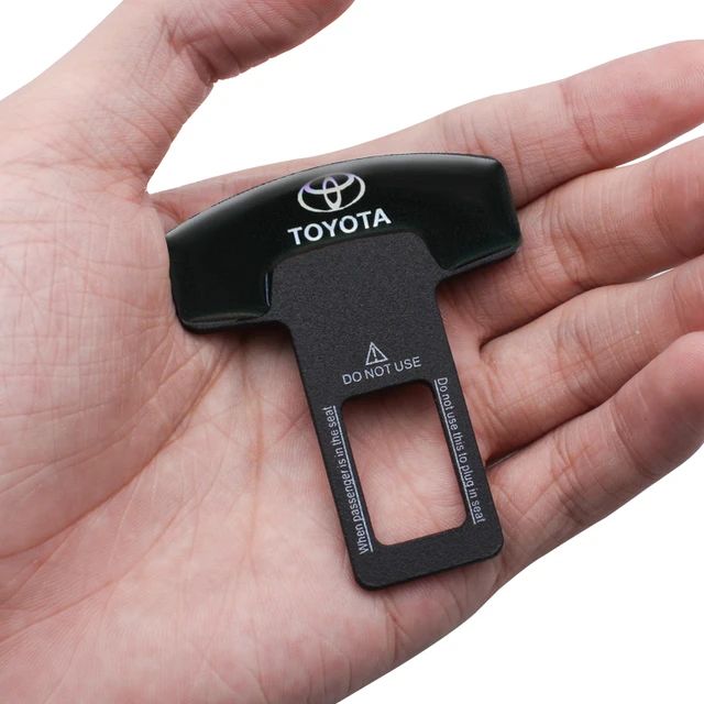 Picture of 2-Piece Car Styling Safety Clip Seat Belt Plug Alarm Canceller - Ensure Safety with This Easy-to-Use Car Accessory for Toyota Black