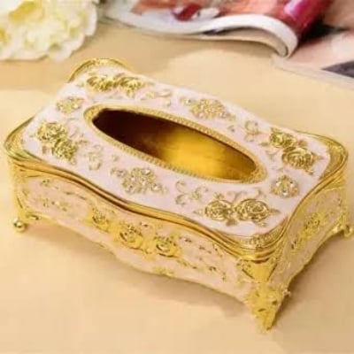 Picture of Tissue Box holder Golden Car,Office, Home