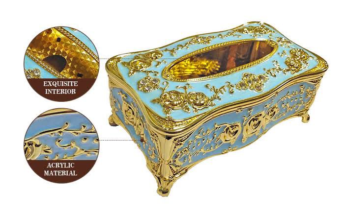 Picture of Tissue Box holder Golden Car,Office, Home