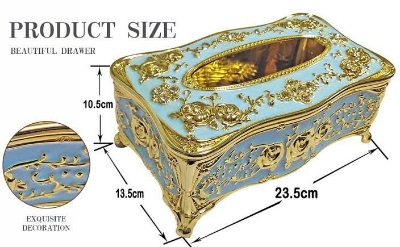 Picture of Tissue Box holder Golden Car,Office, Home