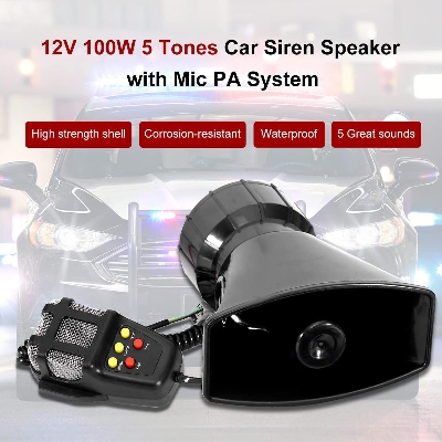 Picture of Car Emergency Horn 100W 5 Tone 12V Black