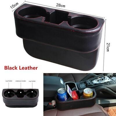 Picture of Dual cup holder for car seat Leather Black