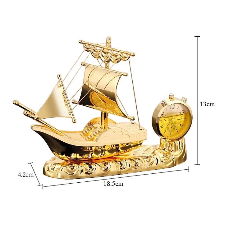 Picture of Car Golden Boat Air Freshener Dashboard watch & Showpiece