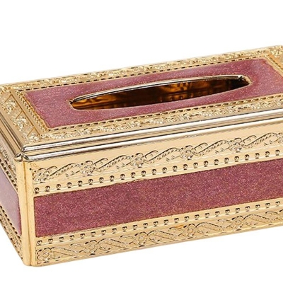 Picture of Modern Luxury Facial Tissue Box Napkin Paper Holder Case Napkin Box Tissue Dispenser Tissue Holder for Room Bathroom Ornament Red