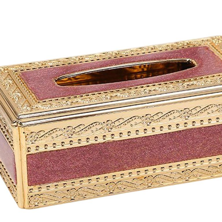Picture of Modern Luxury Facial Tissue Box Napkin Paper Holder Case Napkin Box Tissue Dispenser Tissue Holder for Room Bathroom Ornament Red