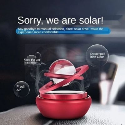 Picture of Car Dashboard Showpiece With Air freshener Solar Ring Red