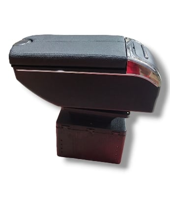 Picture of Black With Chrome Universal Car Console Box With 7 port USB Black