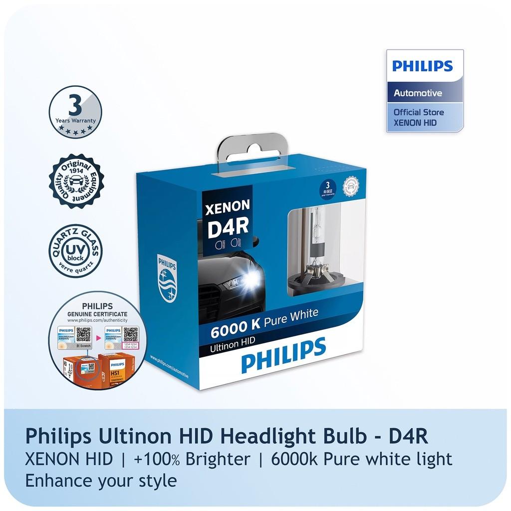 Picture of Philips Ultinon HID Xenon  D2R D4R  D4S WXX2 35W 6000K Pure  White Light Xenon Headlight Car Bulbs Auto Lamps (Twin Pack)