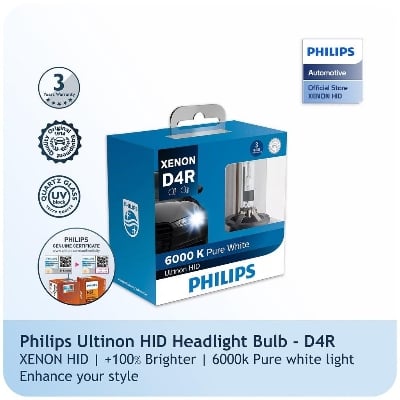 Picture of Philips Ultinon HID Xenon  D2R D4R  D4S WXX2 35W 6000K Pure  White Light Xenon Headlight Car Bulbs Auto Lamps (Twin Pack)