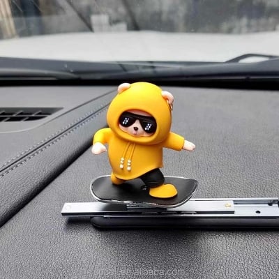 Picture of New Dashboard Car Ornaments Skateboard Bear Sliding Moving toon Interior Decoration