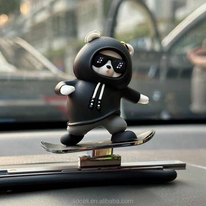 Picture of New Dashboard Car Ornaments Skateboard Bear Sliding Moving toon Interior Decoration