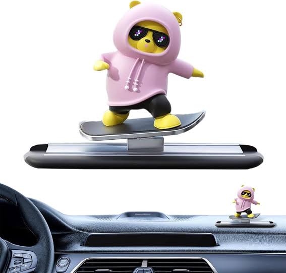 Picture of New Dashboard Car Ornaments Skateboard Bear Sliding Moving toon Interior Decoration
