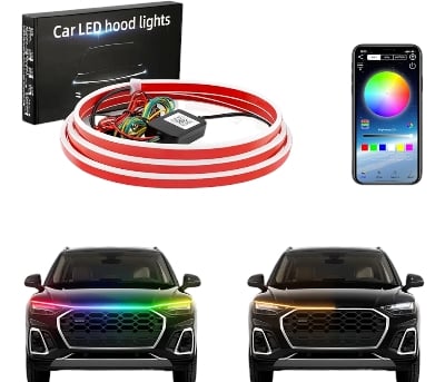 Picture of Car LED Hood Light Strip (RGB). App Control