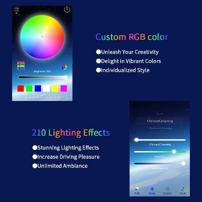 Picture of Car LED Hood Light Strip (RGB). App Control
