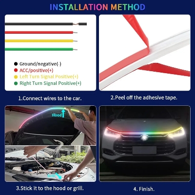 Picture of Car LED Hood Light Strip (RGB). App Control