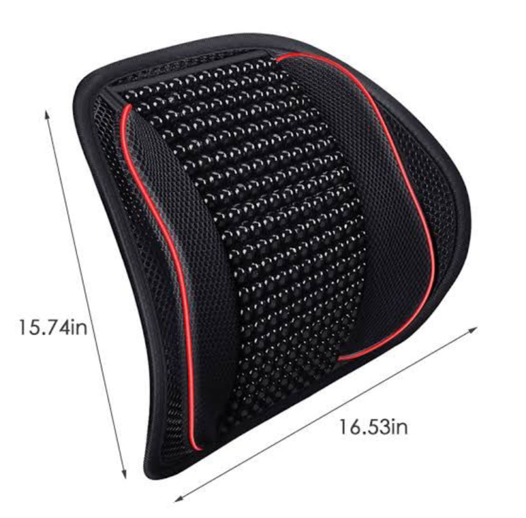 Picture of Car Lumbar Cushion Back Support for Car Seat Office Chair Massage Beads for Comfor