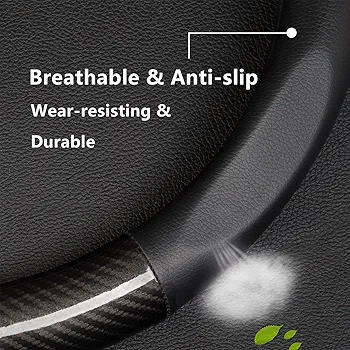 Picture of Universal Car Steering Wheel Cover Carbon Fiber with synthetic Leather