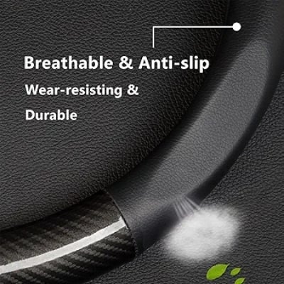 Picture of Universal Car Steering Wheel Cover Carbon Fiber with synthetic Leather