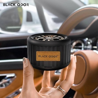 Picture of Lucky Wheel Black ODOR Car Air Freshener - Essential Oil Perfume for Vehicles - Pleasant Scents - Long-Lasting Dashboard Fragrance - Air Vent & Interior Aroma Diffuser (NEW CAR)