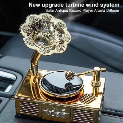Picture of Classic Solar Gramophone Car Perfume | Stylish Dashboard Fragrance Decor