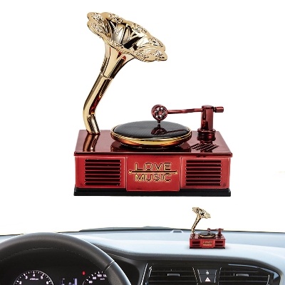 Picture of Classic Solar Gramophone Car Perfume | Stylish Dashboard Fragrance Decor