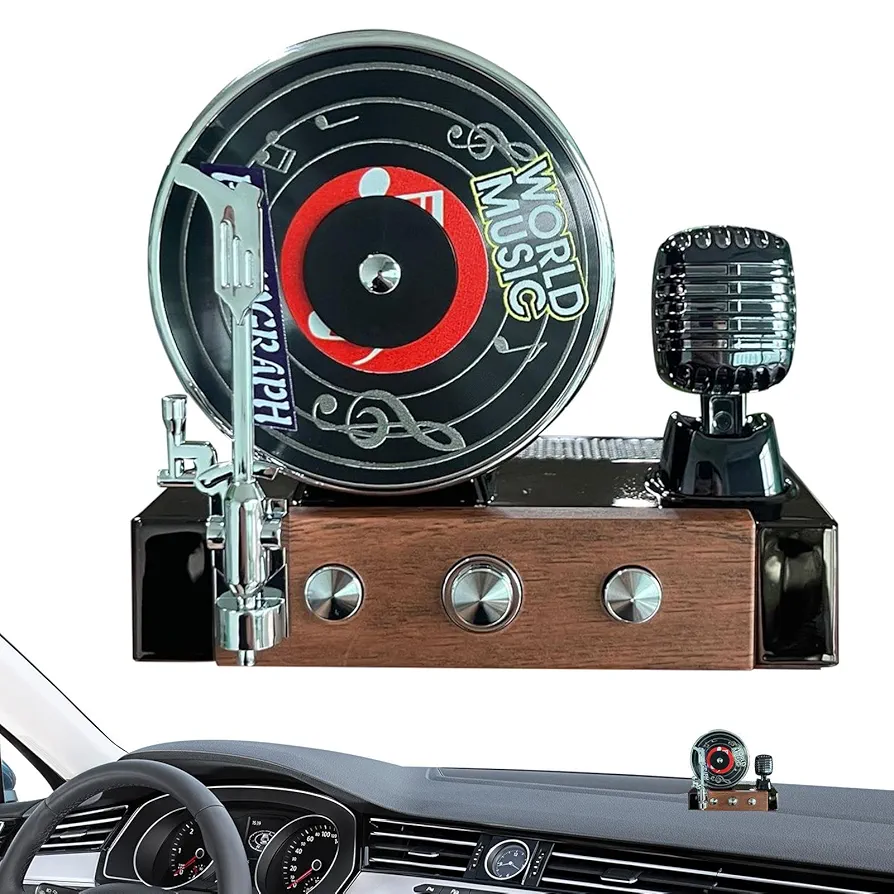 Picture of Rotating Solar Car Perfume – Retro Turntable Dashboard Freshener