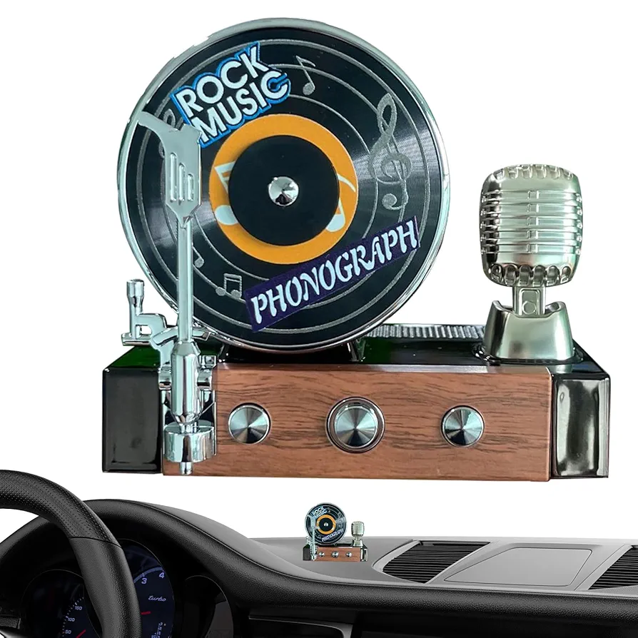 Picture of Rotating Solar Car Perfume – Retro Turntable Dashboard Freshener