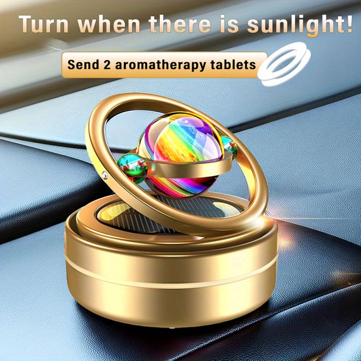 Picture of Car Dashboard Perfume Solar Rotating Fragrance – Stylish Air Freshener for Car Interior
