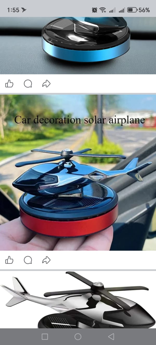 Picture of Solar Powered Helicopter Car Air Freshener & Dashboard Showpiece