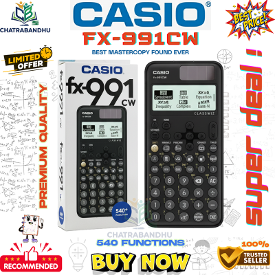 Picture of FX 991cw ClassWiz Scientific Calculator , (MASTER COPY) (THAILAND VARIANT)Non- Programmableh,engineering,hsc - Black Solar & Battery Powered Scientific Calculator