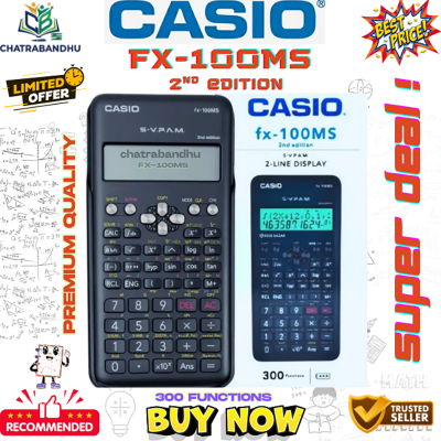 Picture of FX 100ms Calculator ,2nd Edition , (THAILAND VARIANT) calculator,(master copy)Non-Programmable acadamic-black
