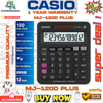 Picture of MJ-120D Plus Desktop Calculator (ORGINAL) (1 YEAR WARRENTY)- 300 Steps Check & Recheck with Tax Function Best Professional Calculator- black