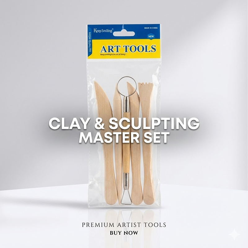 Picture of Keep Smiling 5-Piece Clay Sculpting Tools Set - Double-Ended Pottery & Carving Kit for Polymer Clay & Wax,Professional Clay Modeling Kit - 5 Pcs Double-Ended Sculpting Tools