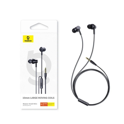 Picture of Baseus Encok HZ11 Aux 3.5mm Jack Wired Earphone, Universal Headset In-Ear Headphone With Mic For Samsung OnePlus Xiaomi Vivo OPPO