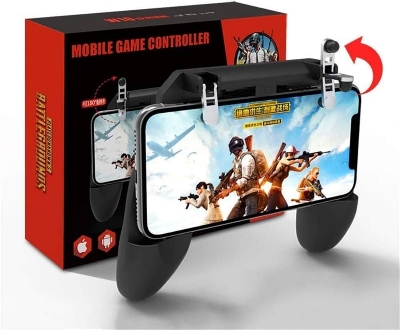 Picture of W10 PUBG Mobile Phone Game Controller L1R1 Mobile Game Trigger Joystick Gamepad for 4-6.9" iOS and Android Phone