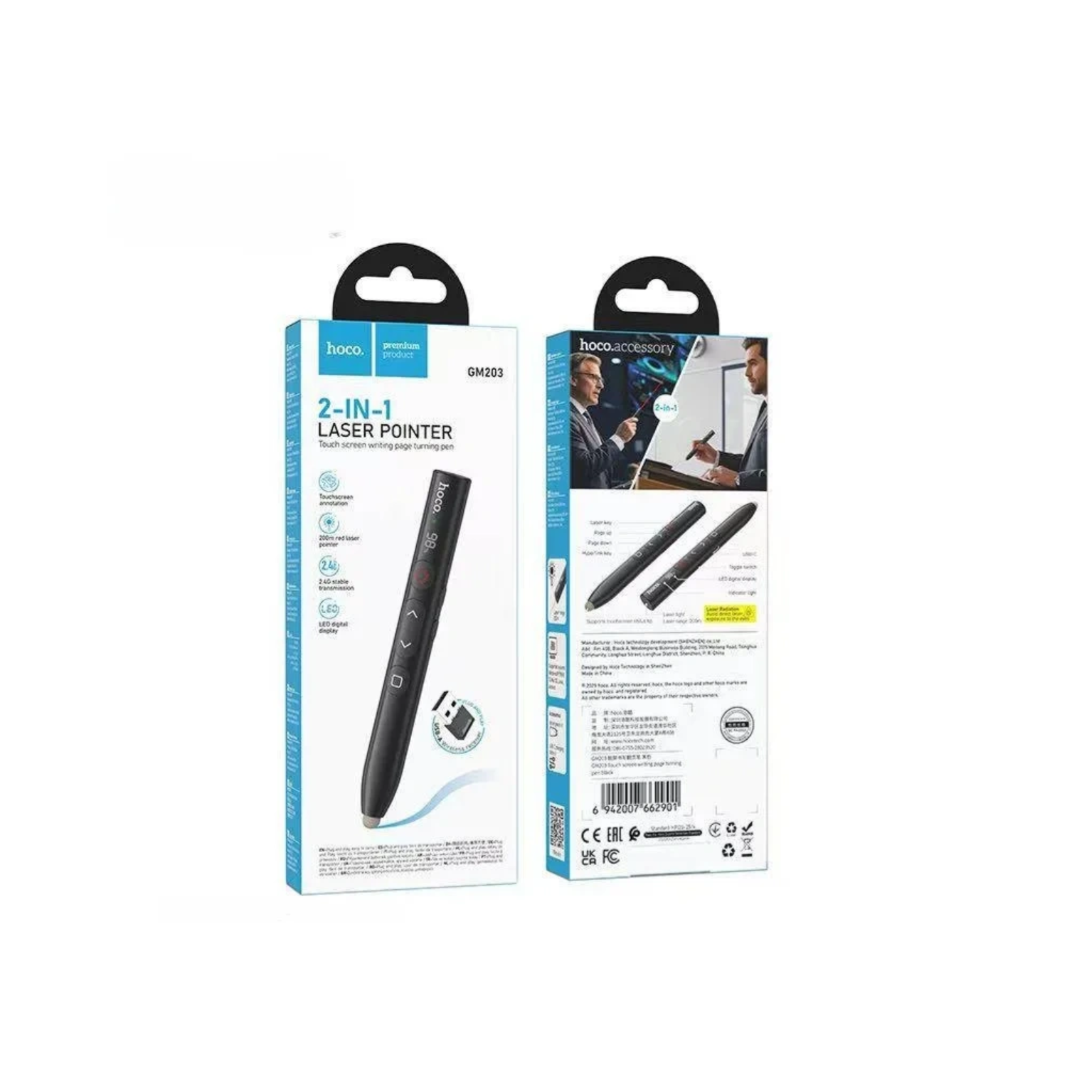 Picture of HOCO GM203 2-in-1 Wireless Laser Pointer & Slide Controller Stylus and Rechargeable