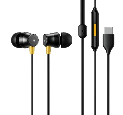 Picture of Realme Buds 3 Type-C Wired Earbuds USB-C Earphones with Mic Rich Bass, Clear Sound and Lightweight Design, Compatible with Realme Mobiles iPhone 17 Pro Max 16 Series Xiaomi Samsung  Vivo OPPO Huawei OnePlus