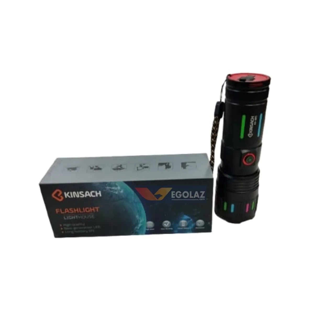 Picture of KINSACH KS-885 Torch Light High Power LED Zoom Flash light Big Battery 3600mAh With Power Bank Digital Display