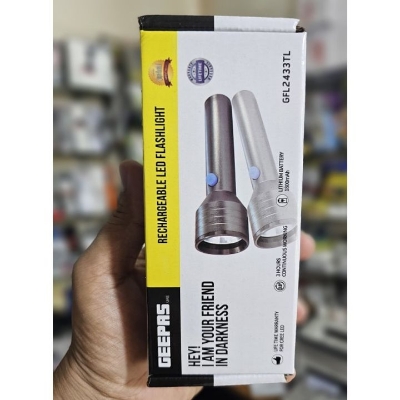Picture of GEEPAS GFL-2433 Rechargable LED Flash Light Handheld Torch with Long Life Battery 2000mAh Type-C Charging Port