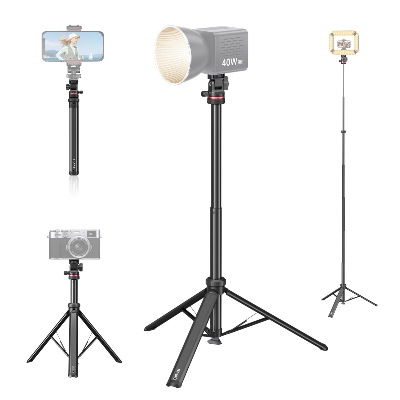 Picture of ULANZI MT-80 Aluminum Tripod Stand 7 Feet Extendable Camera Phone Tripod for Travel Auto Pop-Up 1/4" Screw, 360 Ball Head Portable Photo Video Light Stand for DSLR Camera, Ring Light, Video Rig