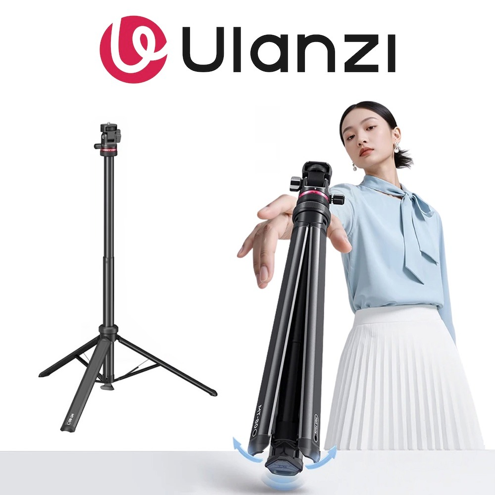 Picture of ULANZI MT-80 Aluminum Tripod Stand 7 Feet Extendable Camera Phone Tripod for Travel Auto Pop-Up 1/4" Screw, 360 Ball Head Portable Photo Video Light Stand for DSLR Camera, Ring Light, Video Rig