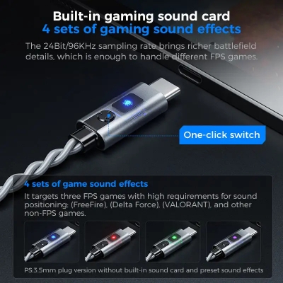 Picture of Plextone G18 Type-C Armor Gaming Earphone Headset In-ear Earbud Game Mode Microphone USB C Earphone